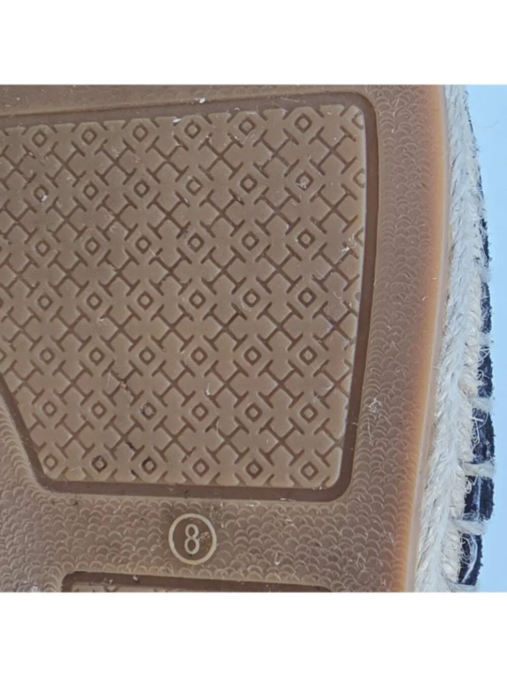 Tory Burch Espadrille Flats Shoes Women 8M Black Suede Leather Cap Toe Double T